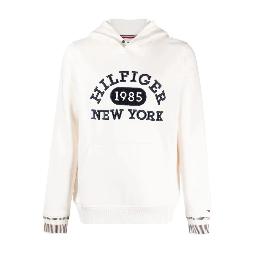 Tommy Hilfiger Collegiate Vit Hoodie Tröja White, Herr