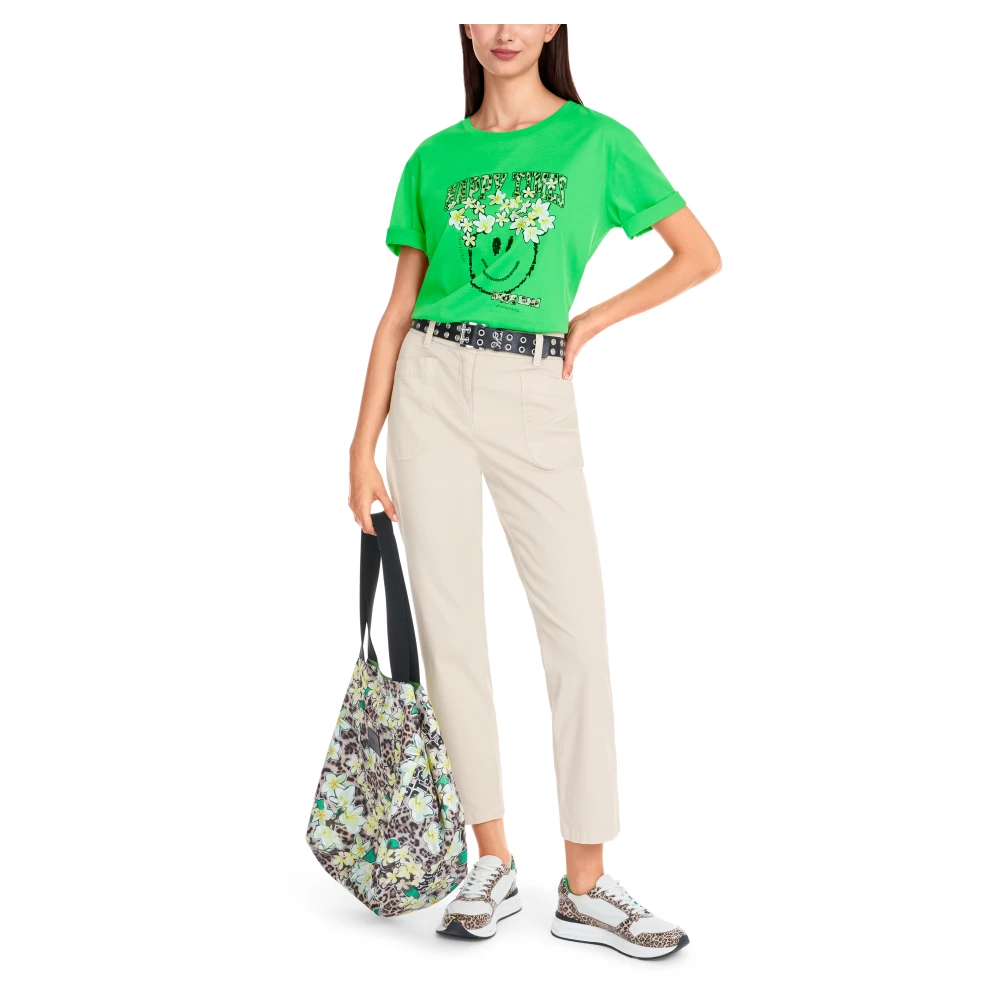 Marc Cain Biologisch katoenen T-shirt Green Dames