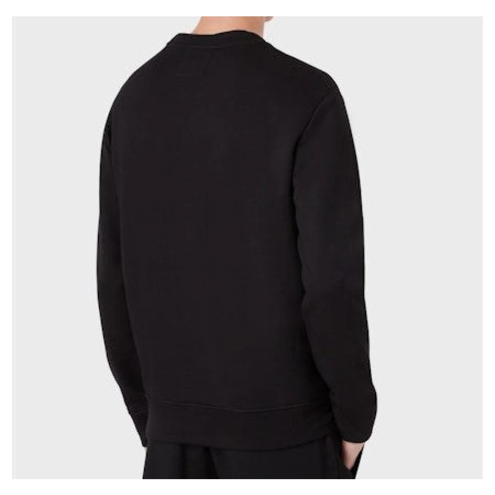 Emporio Armani Zwarte Adelaar Sweatshirt Lange Mouw Black Heren