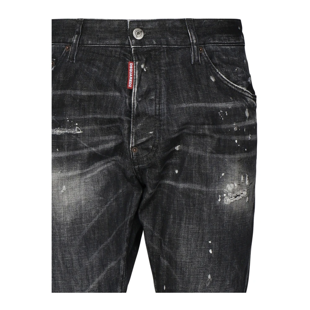 Dsquared2 Grijze Denim Jeans met Reparatie Details Gray Heren