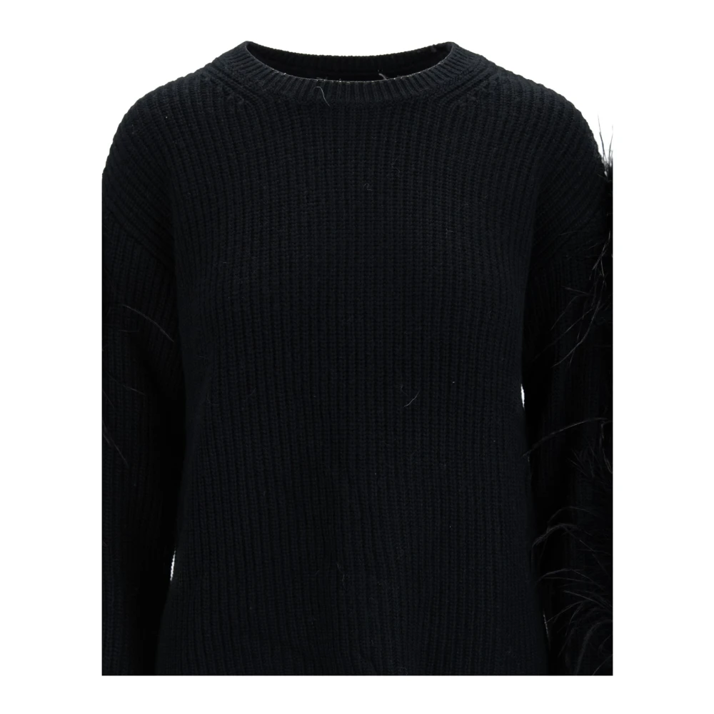 Twinset Trui met verendetail Black Dames