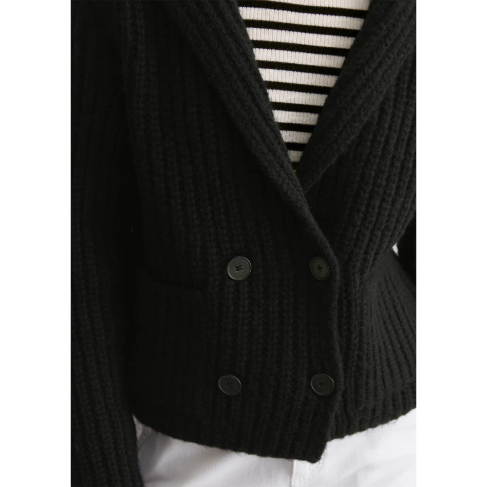 Marc O'Polo Chunky lapel cardigan relaxed Blue Dames