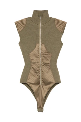 Ribbed High Neck Bodysuit