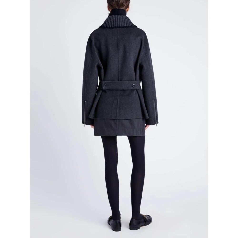 Proenza Schouler Pinstripe Melton Poppy Jas Gray Dames