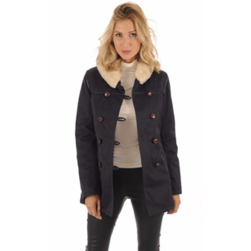 La Canadienne Blauwe Canadese militaire parka jas Blue Dames