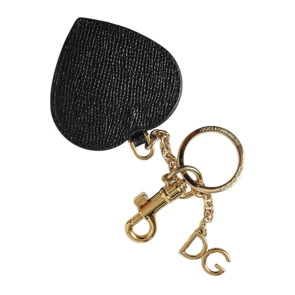 Dolce & Gabbana Hart Leer Goudkleurige Sleutelhanger Multicolor Dames