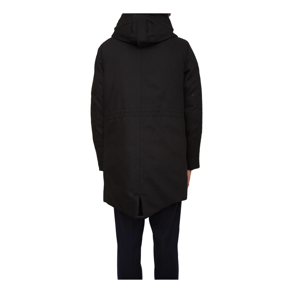 Peuterey Zwarte Parka Trenchjas Black Heren