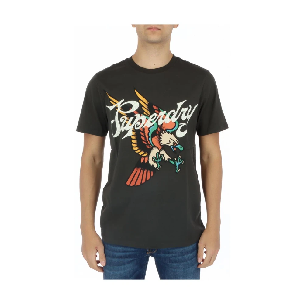 Superdry Grafisk Örn Crew Neck T-shirt Black, Herr