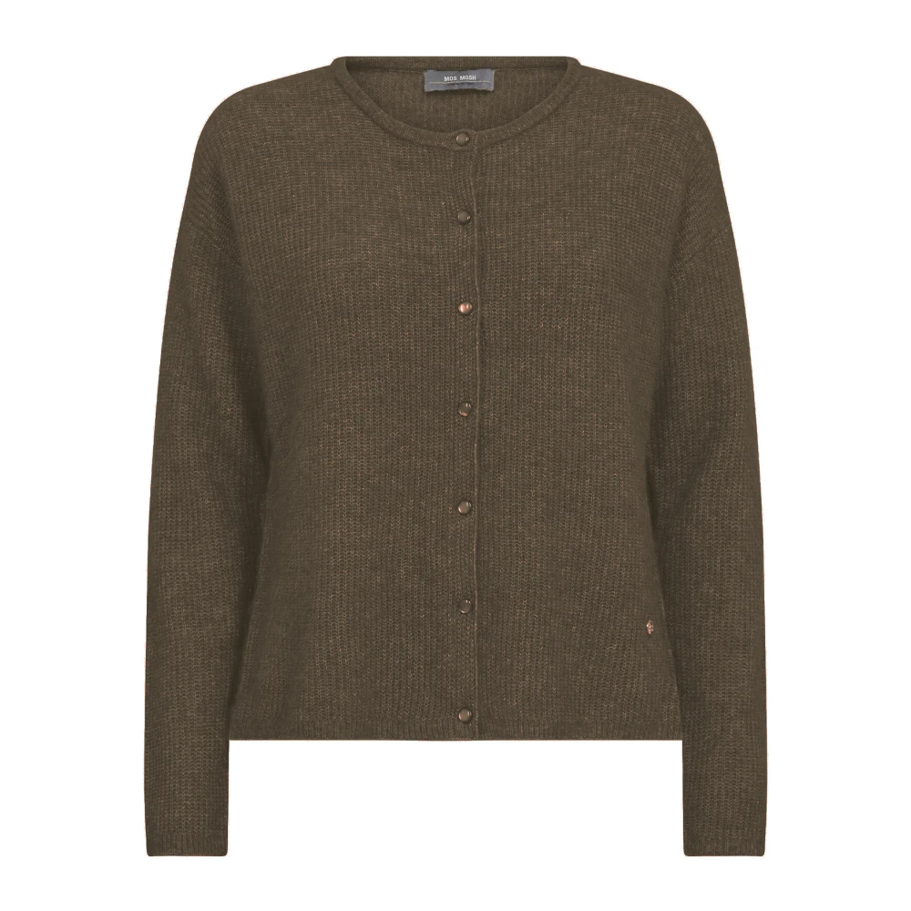 MOS MOSH Zachte Gebreide Vest Pine Bark Brown Dames