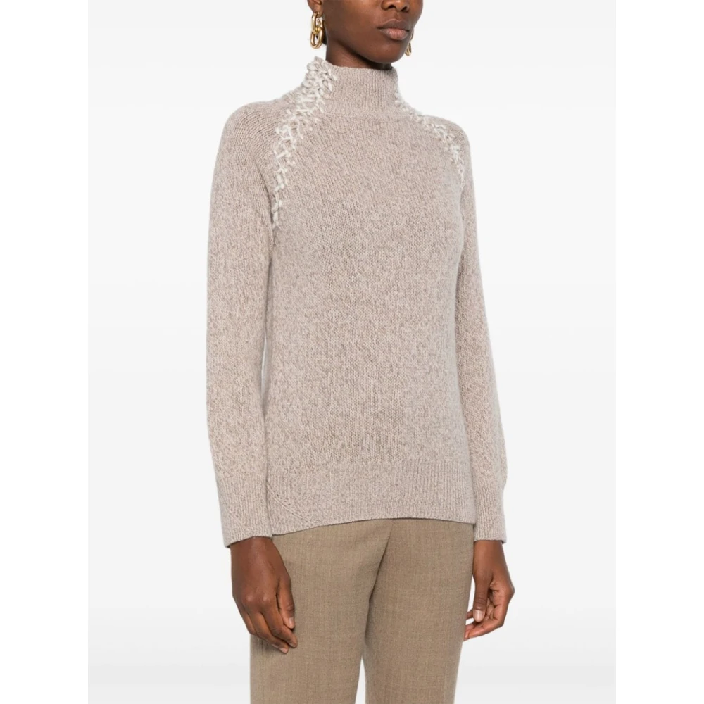 Ermanno Scervino Beige Sweater Aw24 Wol Kasjmier Beige Dames
