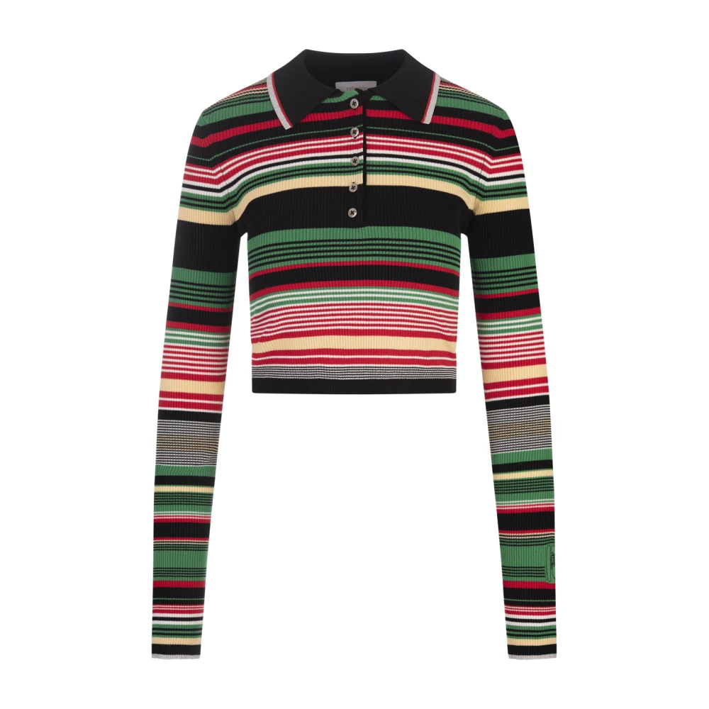 Paco Rabanne Randig Polo-Stil Långärmad Topp Multicolor, Dam