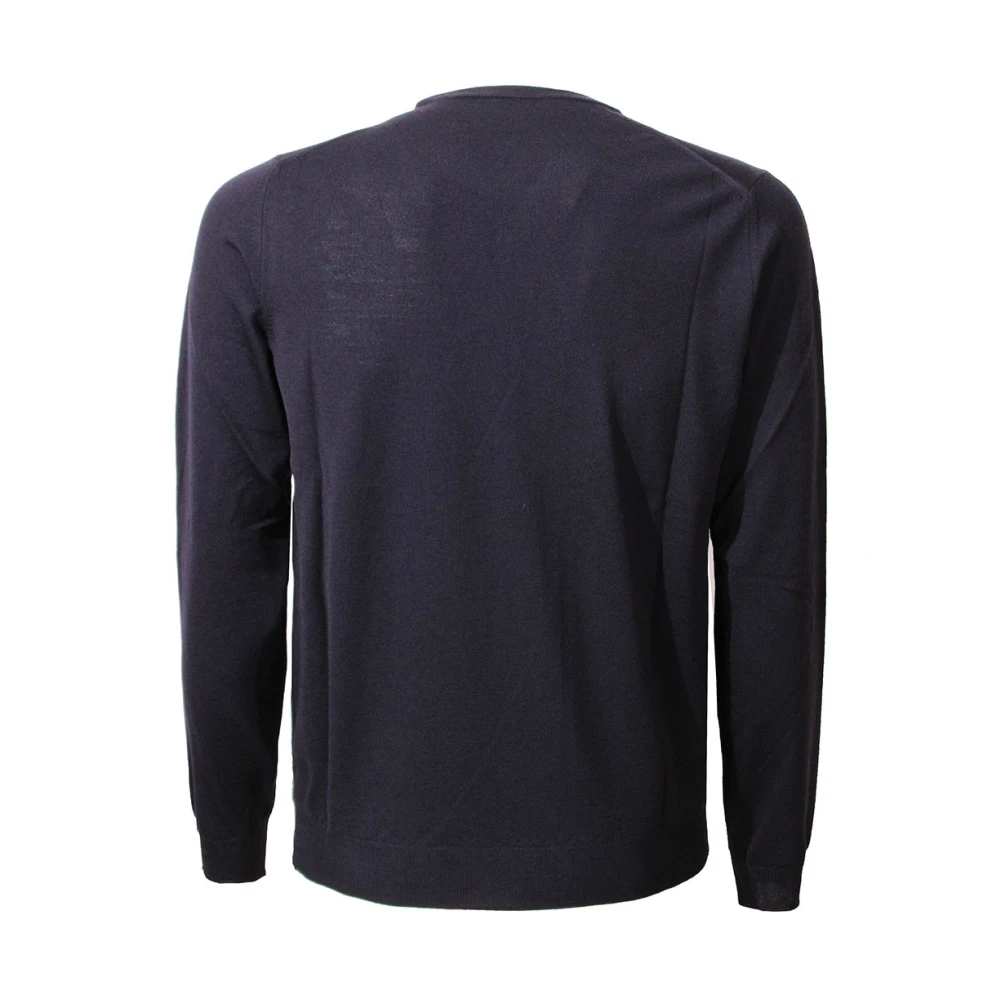 Zanone Blauwe Wol Crew Neck Sweater Blue Heren