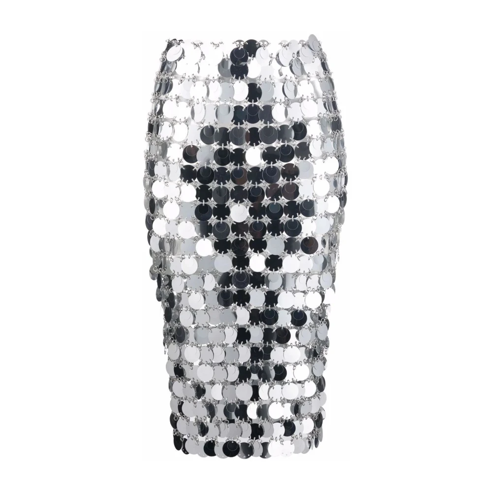 Paco Rabanne Zilveren Mid-Length Jupe Rok Gray Dames