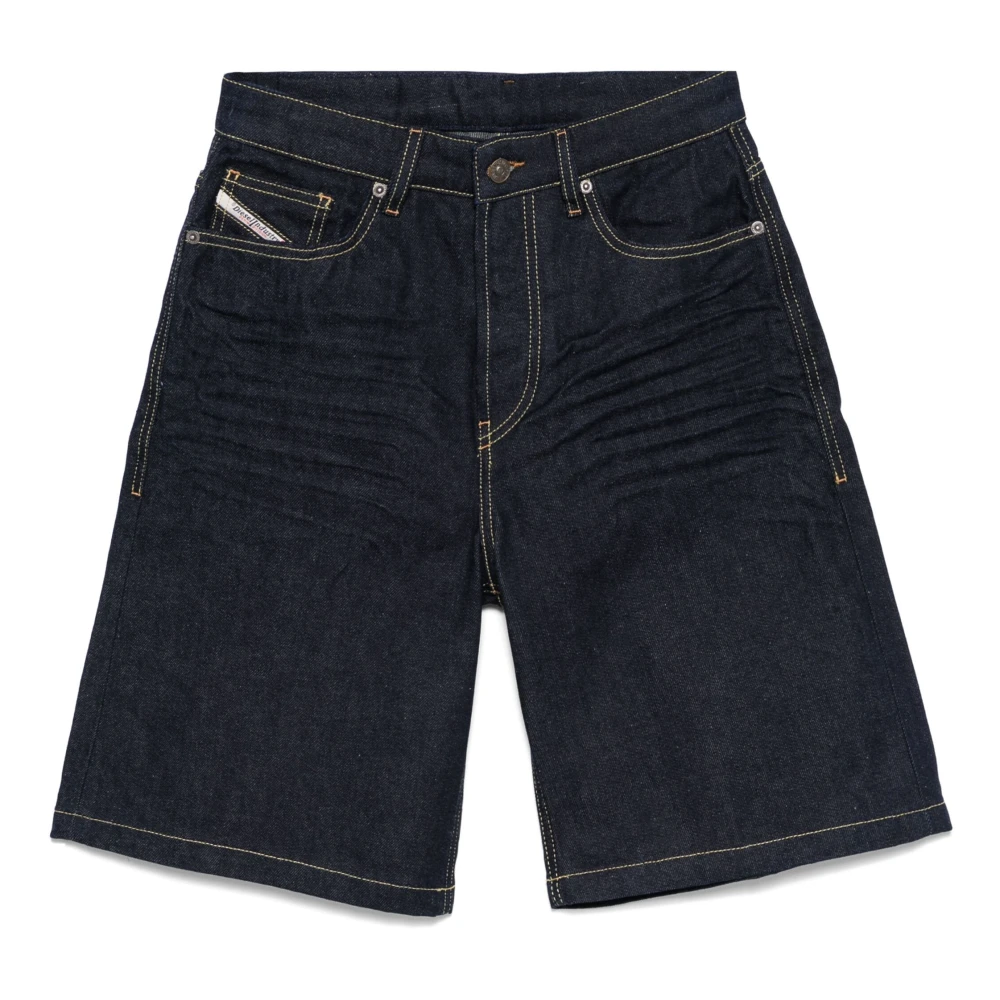 Diesel Blå Denim Knälång Shorts Blue, Dam