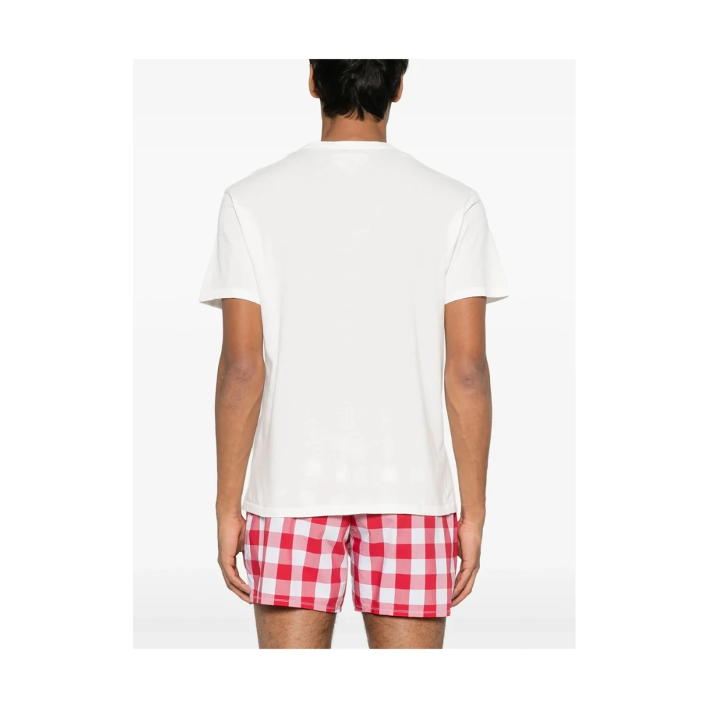 ERL Wit Tekst Print Crew Neck T-shirt White Heren