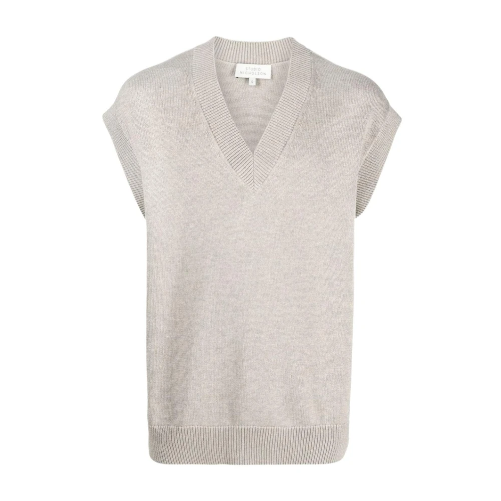 Studio Nicholson Biscuit Gebreid Vest Beige Heren