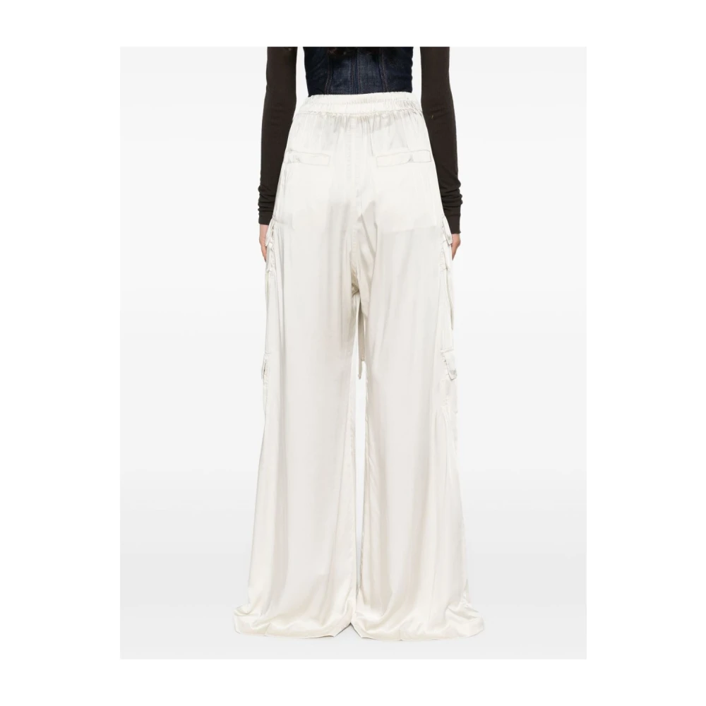 Rick Owens Cargo Wide Leg Broek White Dames