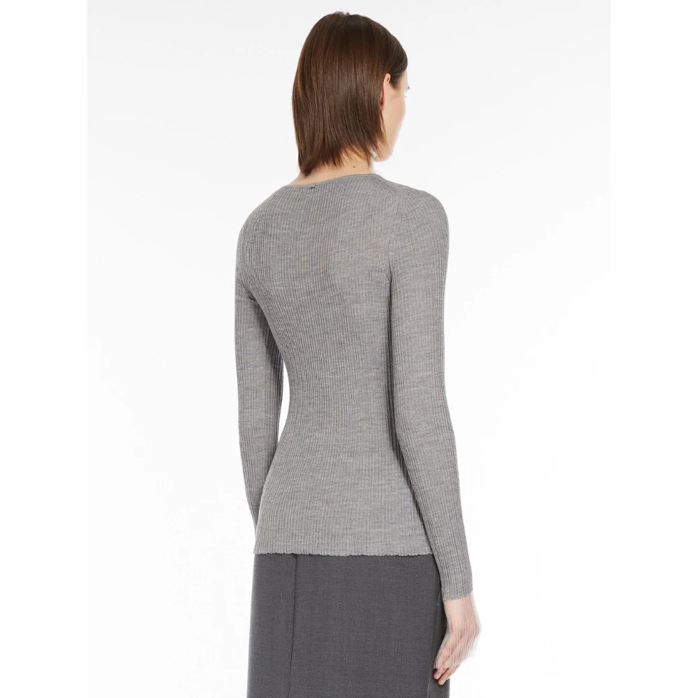 SPORTMAX Grijze Ribtrui Lupetto Fit Gray Dames