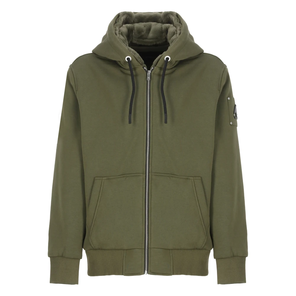 Moose Knuckles Groene Katoenen Gewatteerde Jas Hoodie Sweater Green Heren