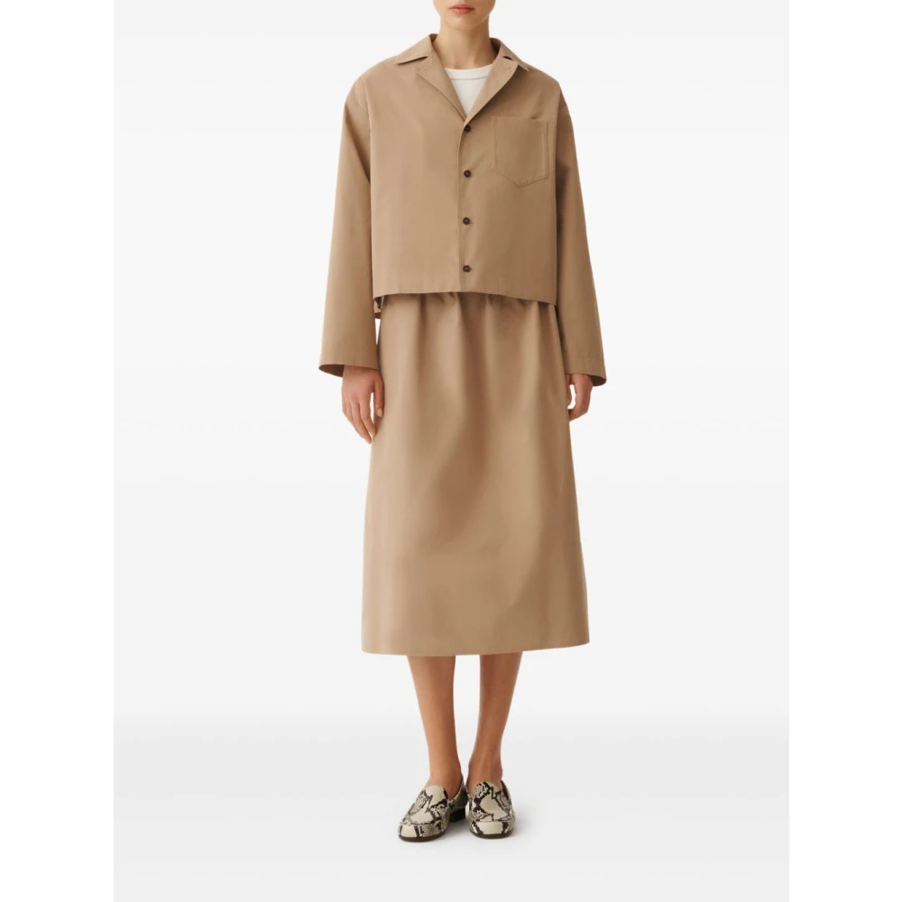 Fabiana Filippi Beige Jas met Knoopsluiting Beige Dames