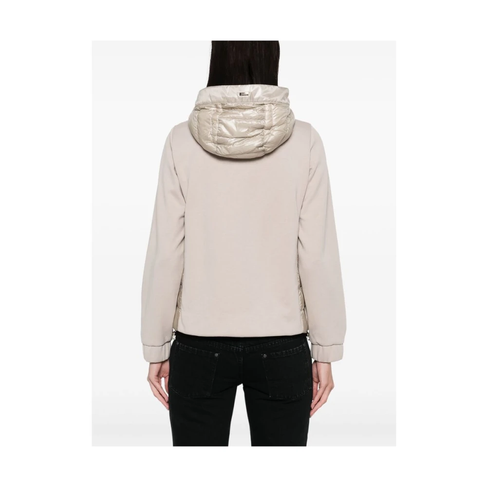 Herno Beige Capuchonrits Jas met Koord Beige Dames