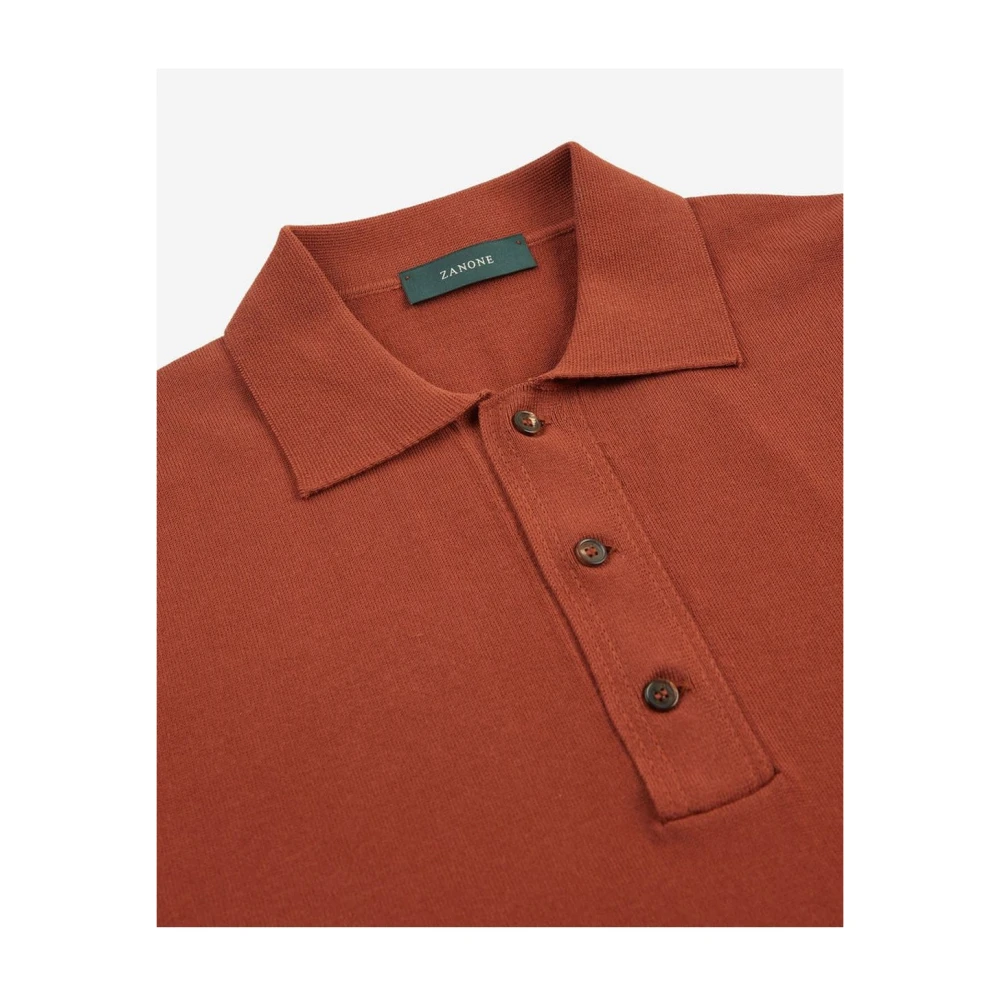 Zanone Korte mouw katoenen crêpe polo baksteen kleur Red Heren