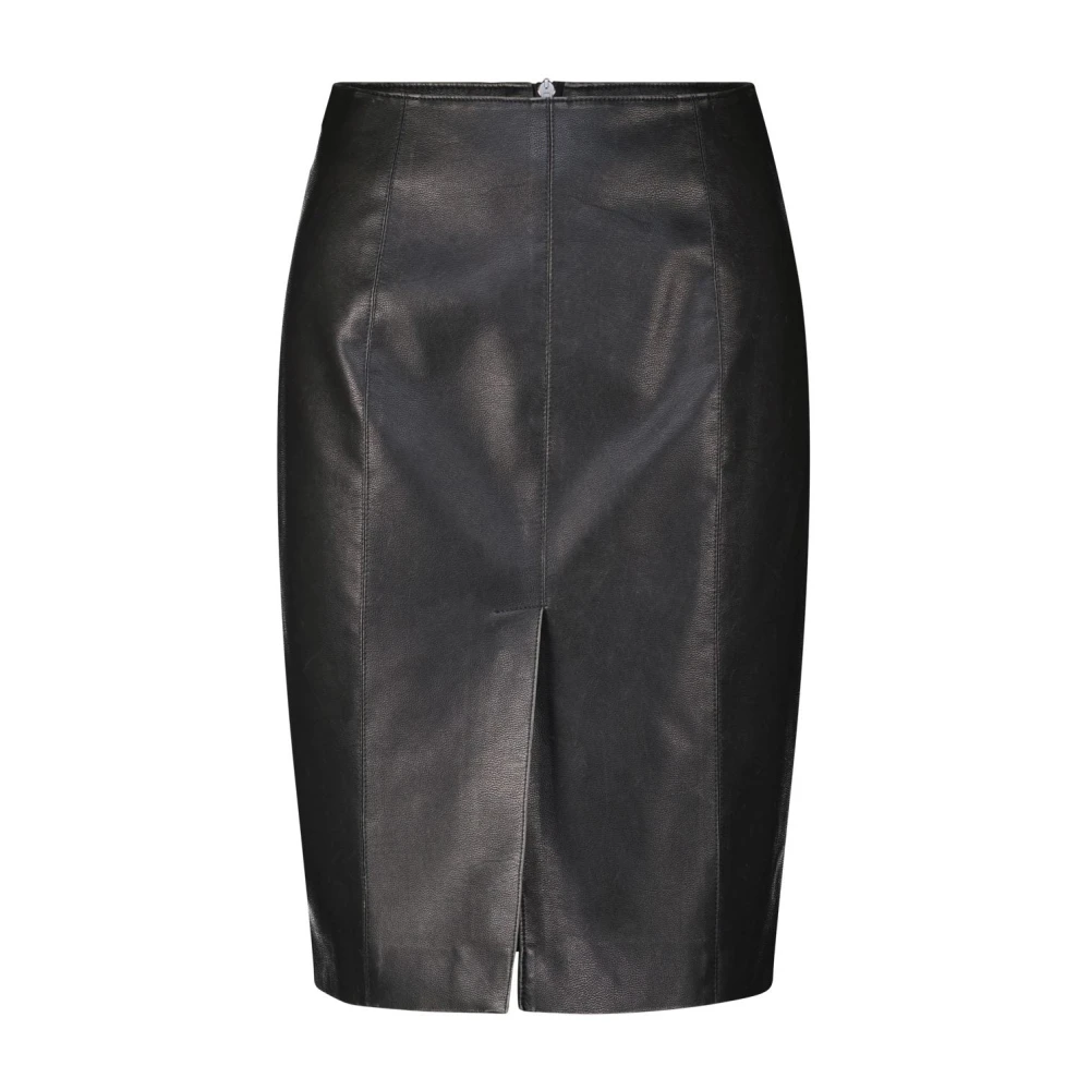 Msgm Imitatieleren Pencilrok Black Dames