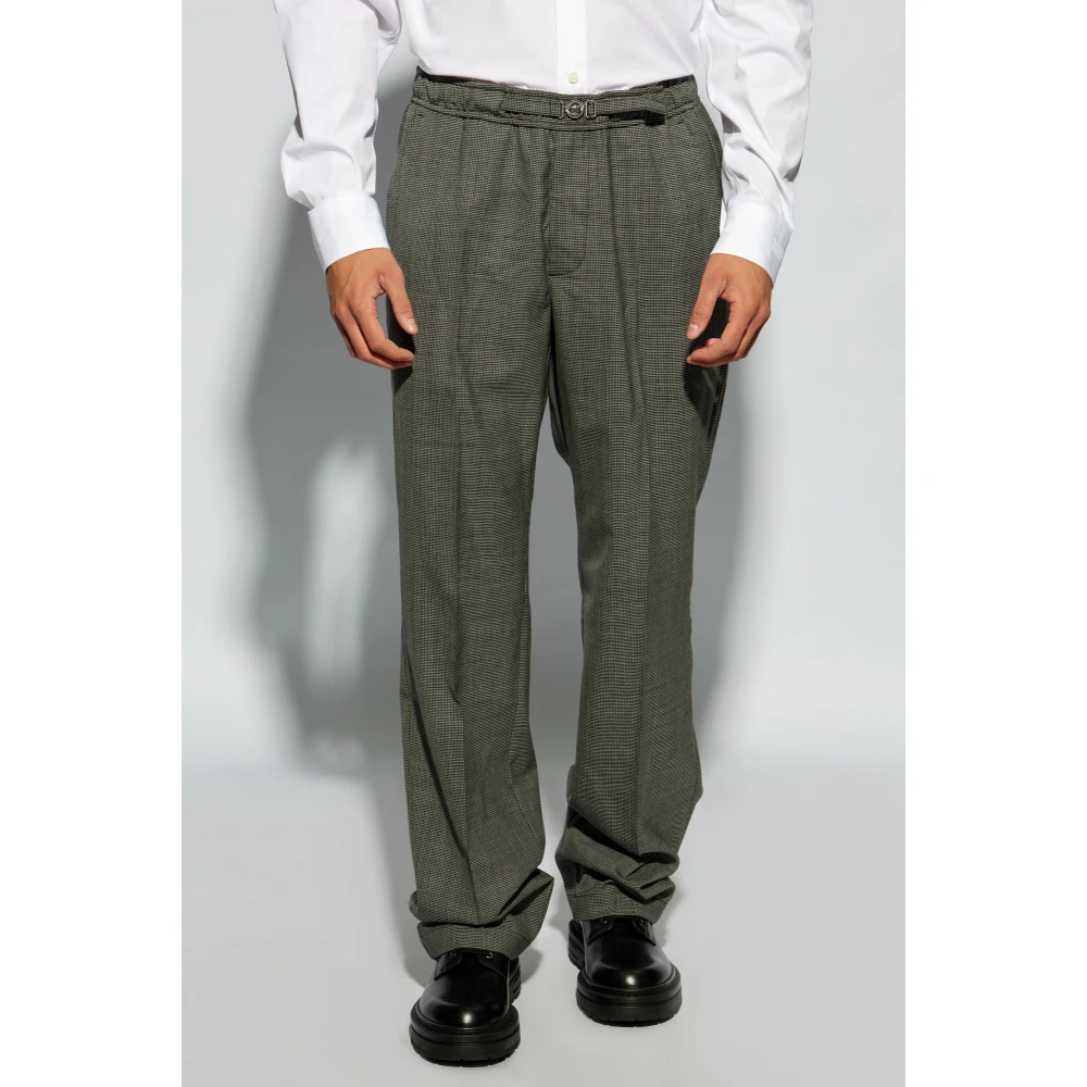 Versace Gebloemde broek met vouw Gray Heren
