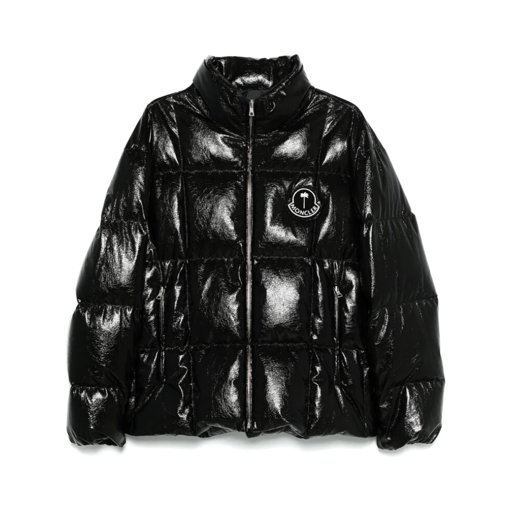 Moncler Zwart rits-voor buitenkleding met zakken Black Heren