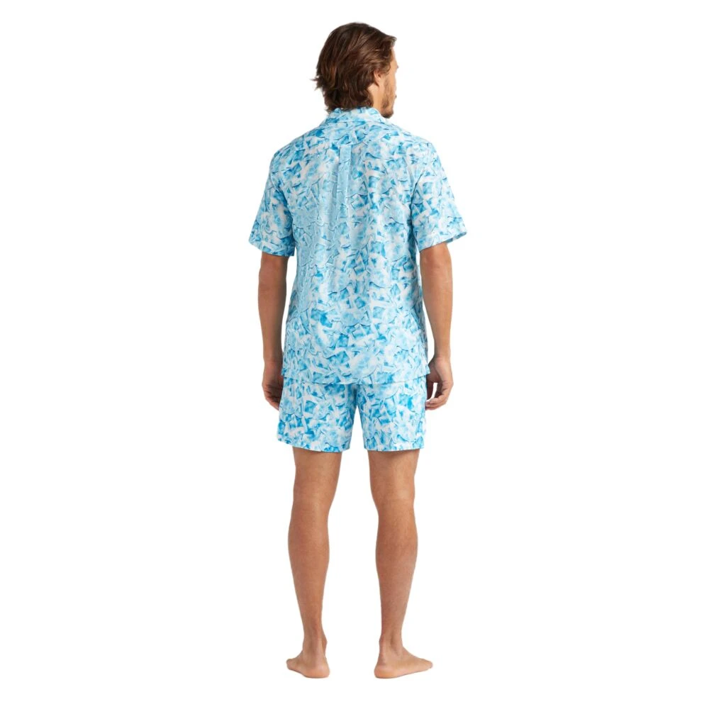 Vilebrequin Iced Turtles Bowling Shirt van Katoen en Zijde voor Heren Blue Heren
