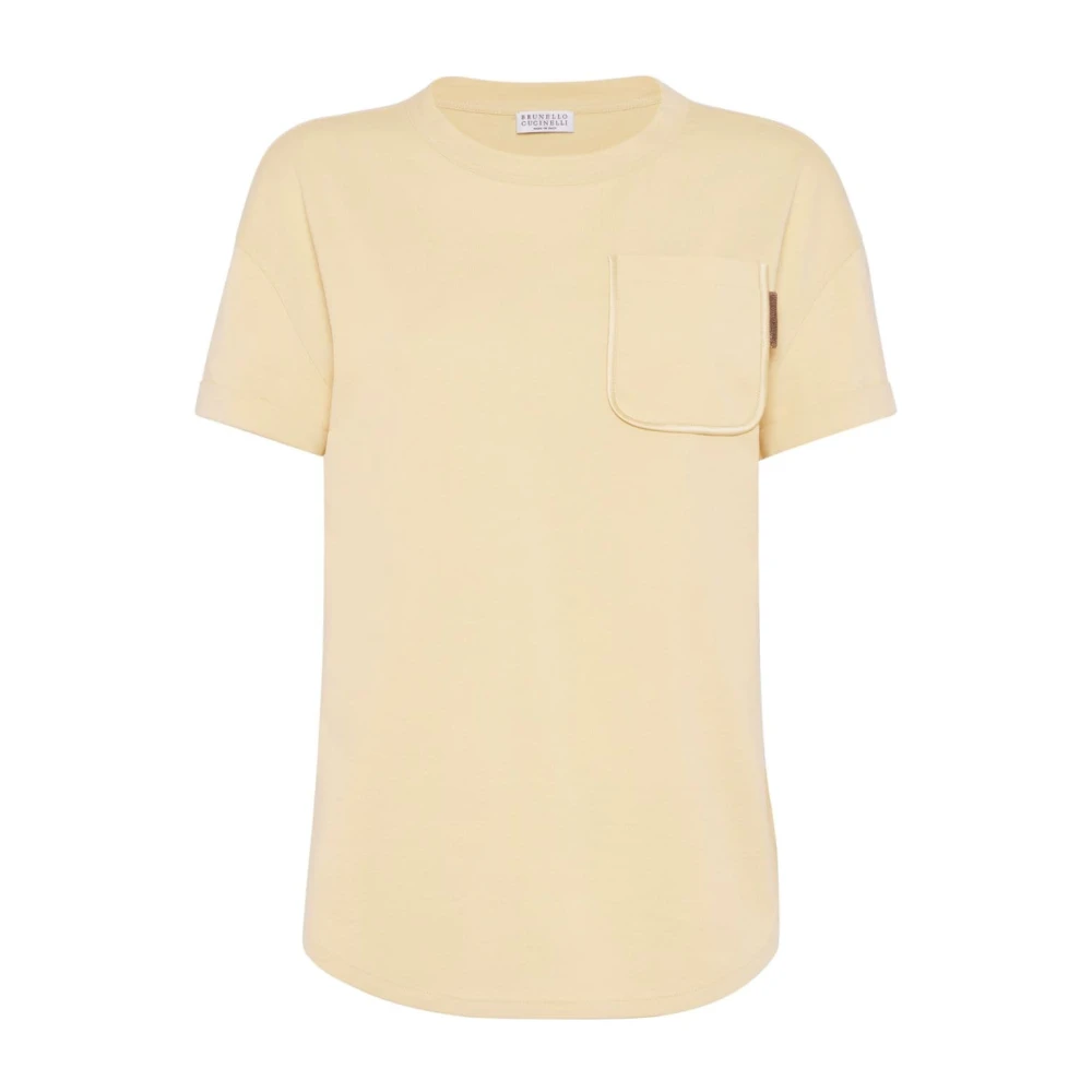 BRUNELLO CUCINELLI Lichtgewicht Jersey T-shirts en Polo's Beige Dames