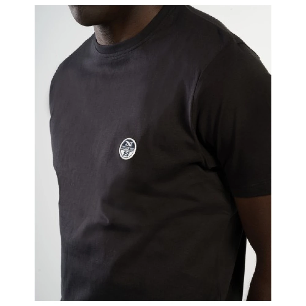 North Sails Biologisch katoenen T-shirt met ronde hals en korte mouwen Black Heren