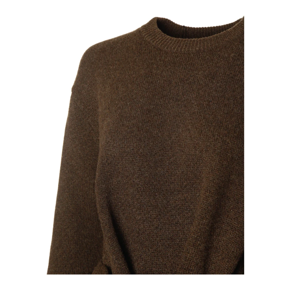 JW Anderson Draped Tie Front Sweater Brown Dames