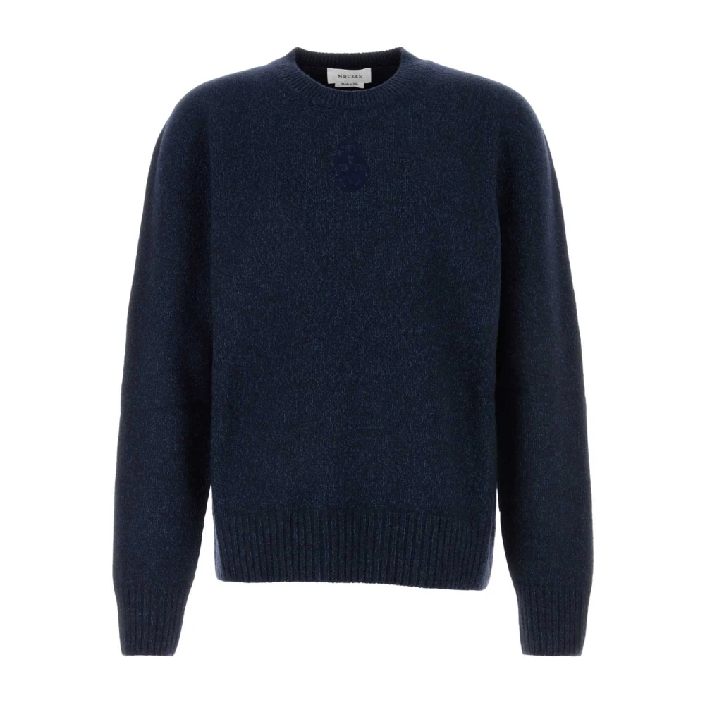 Alexander mcqueen Wolmix Melange Sweater Blue Heren