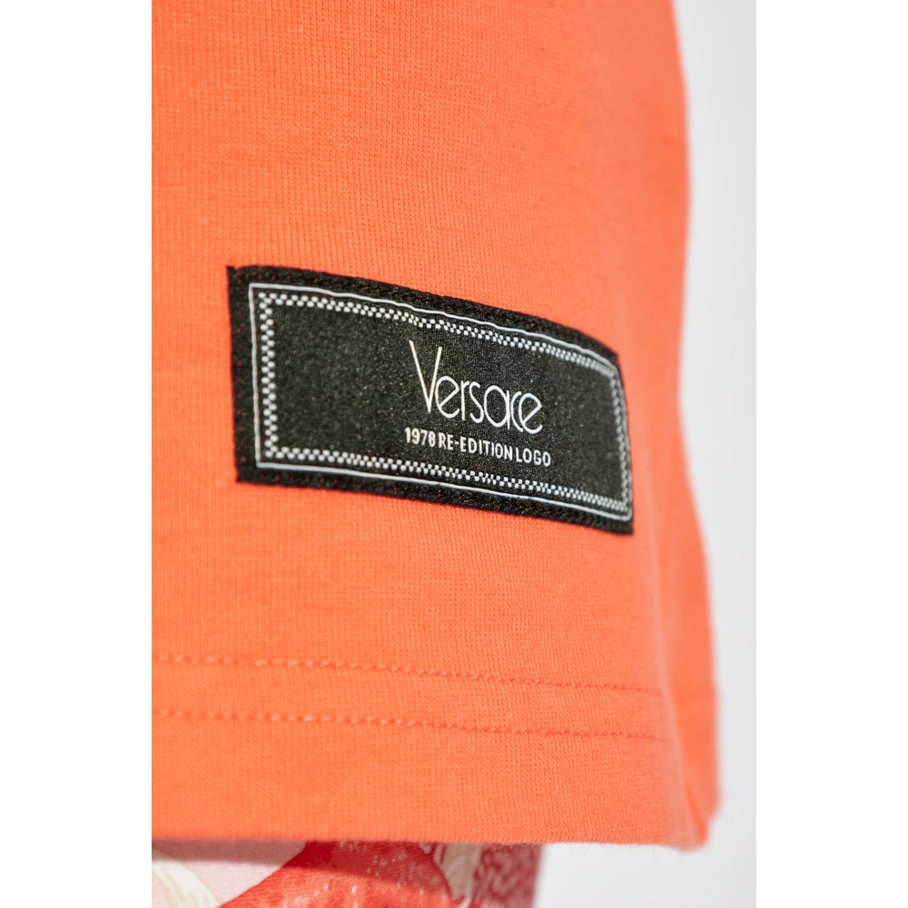 Versace T-shirt met logo Orange Dames