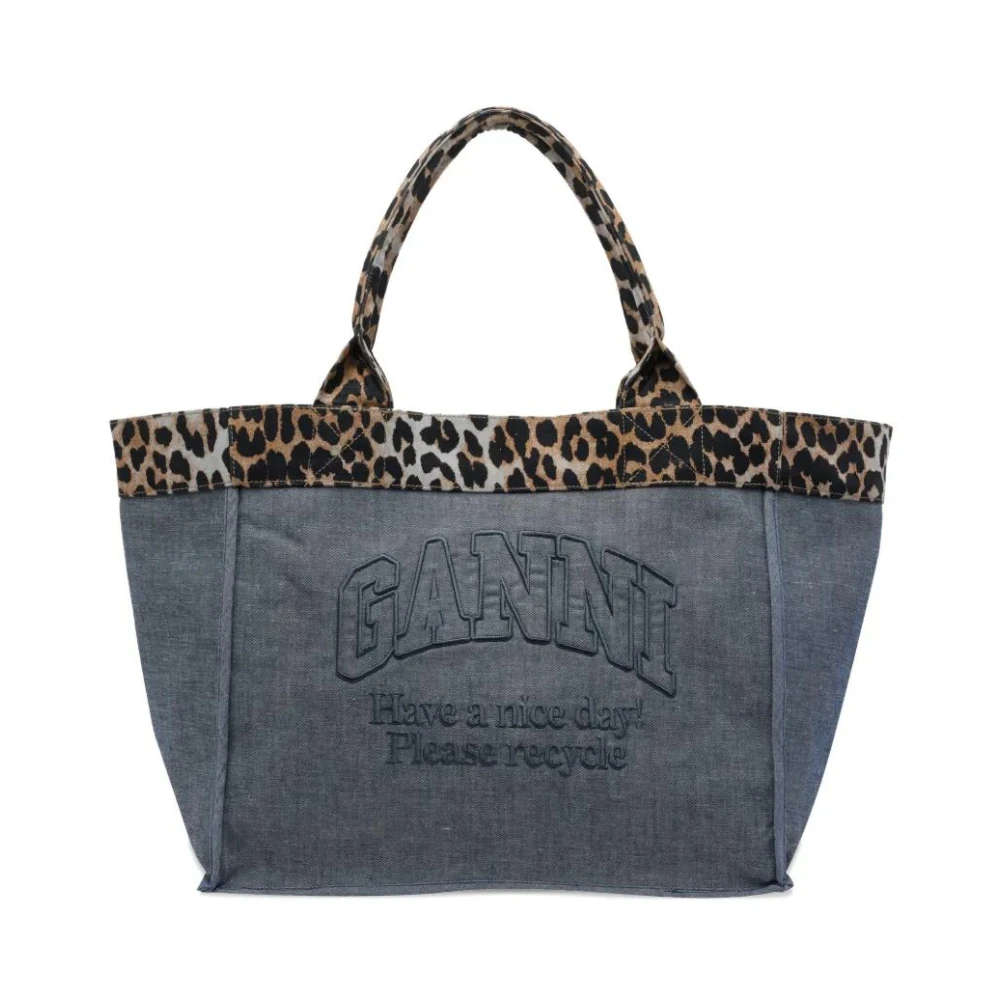 Ganni Women's Blue Bolso - Shopping Bags - One Size - Bags