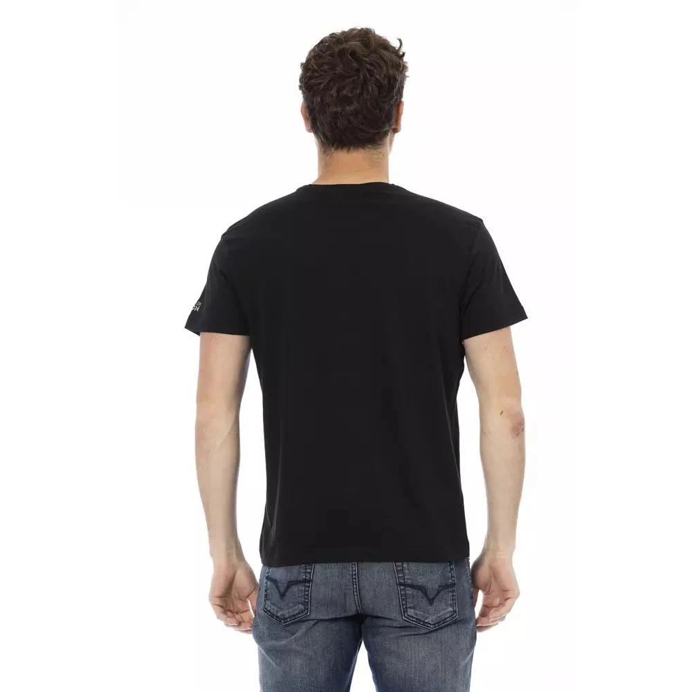 Trussardi Zwart Grafisch T-shirt met Artistiek Flair Black Heren