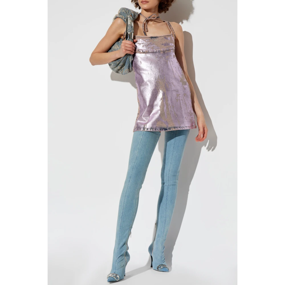 Diesel Jurk met bandjes De-Held-Short-S Pink Dames