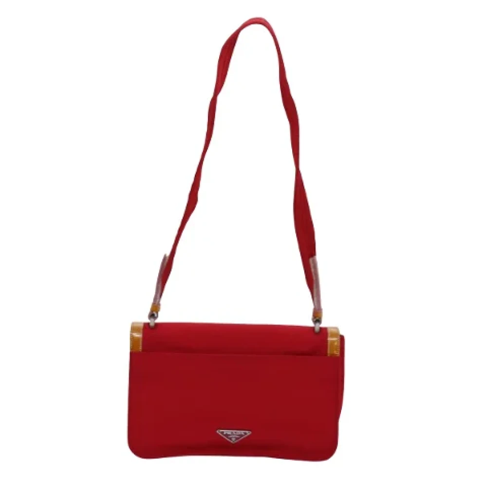 Prada Vintage Pre-owned Canvas shoulder-bags Red Dames