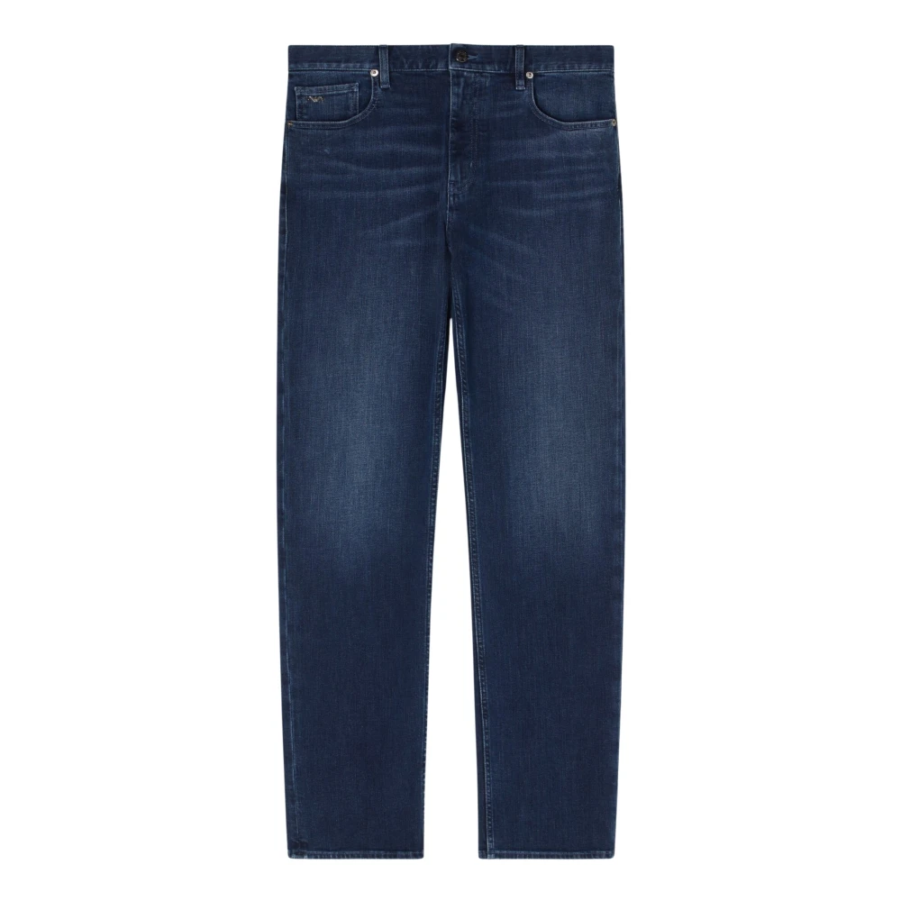 Emporio Armani Mannelijk Blauw Jeans Heren, W38, Katoen, Straight Jeans