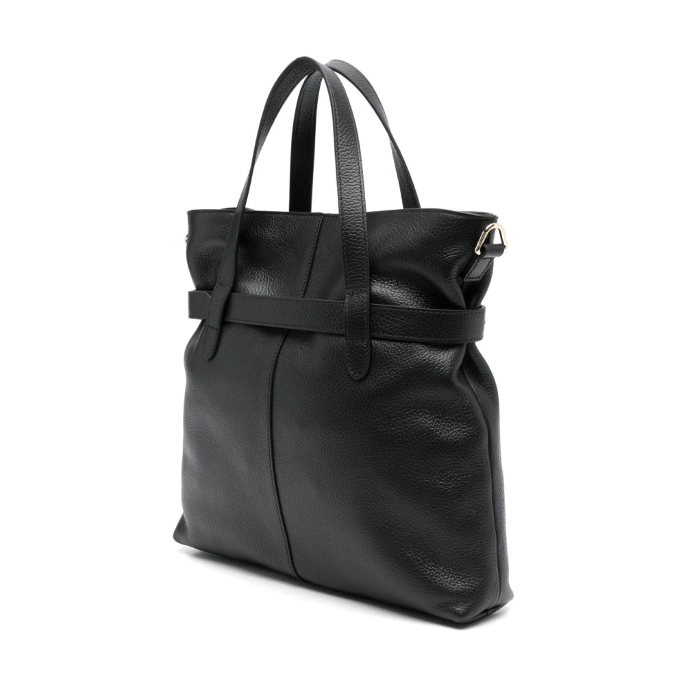 Coccinelle Zwarte leren tas met riem Black Dames