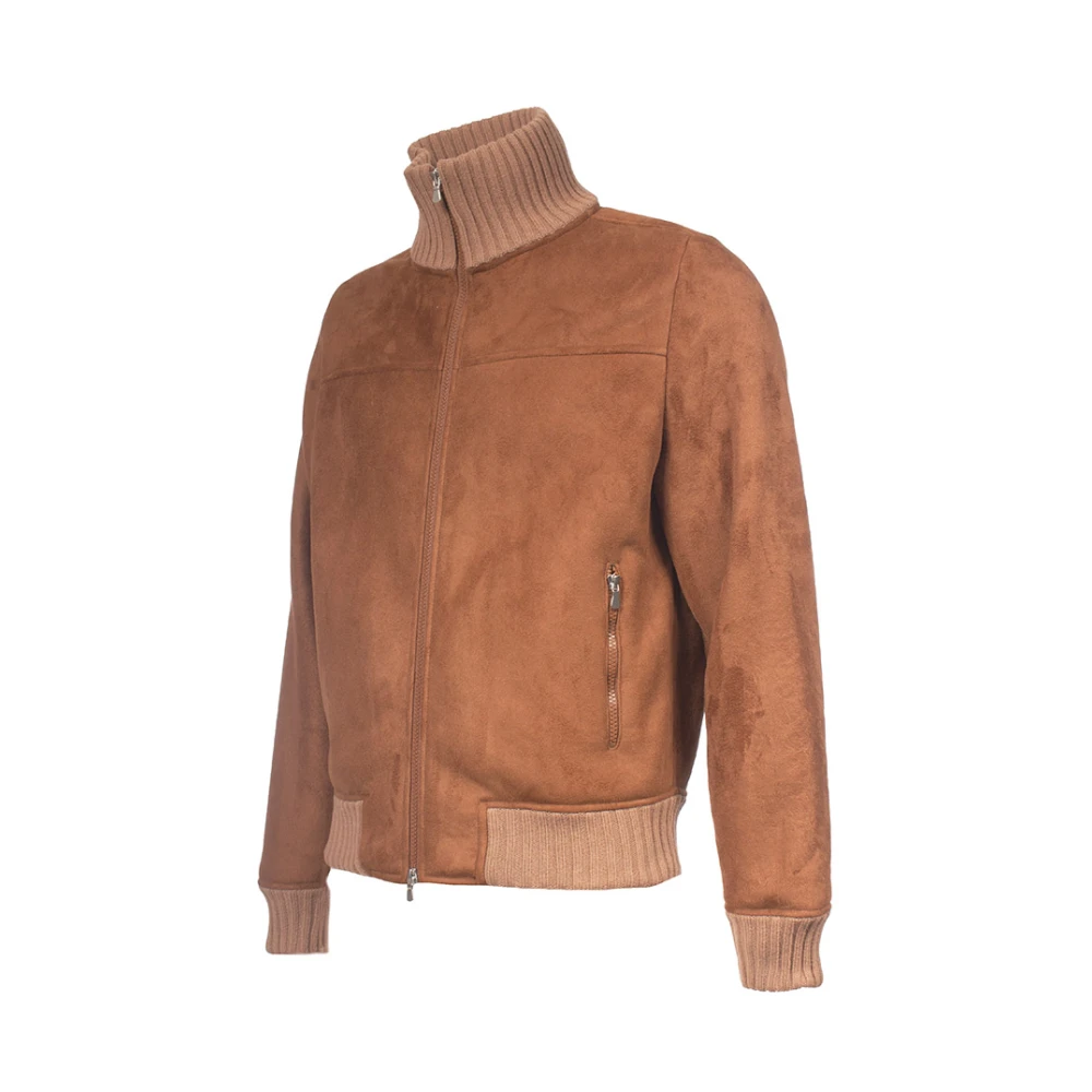 Gran Sasso Eco Shearling Jas met Geribbelde Manchetten Brown Heren