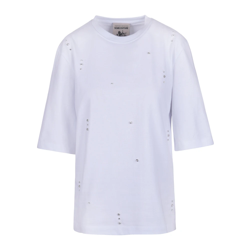 Semicouture White T-Shirts, Female, M, T-Shirt Cristina