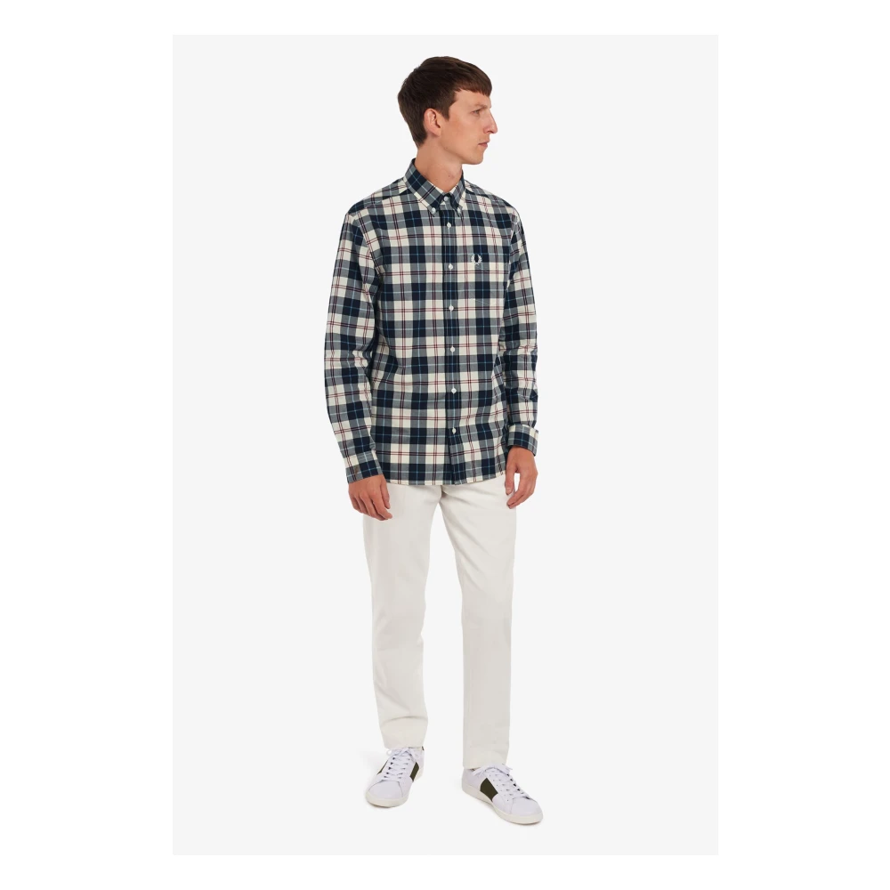 Fred Perry Klassieke Tartan Overhemd Beige Heren