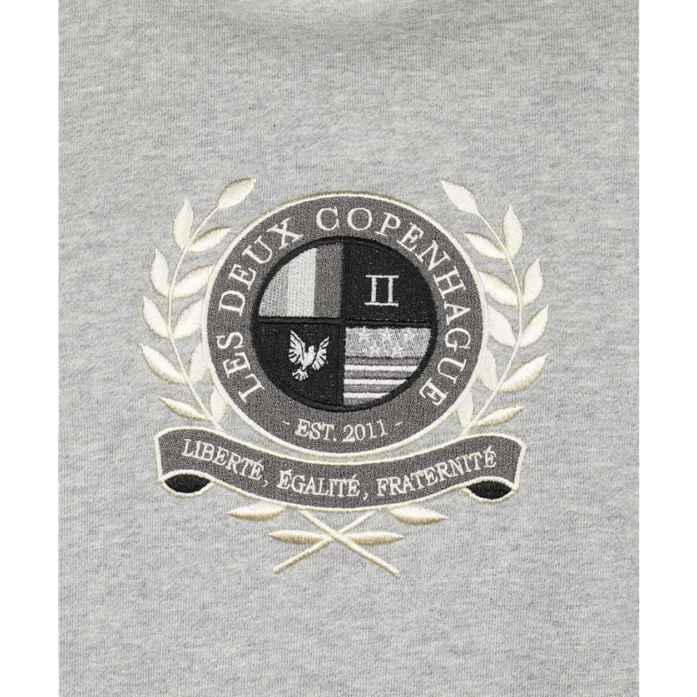 Les Deux Katoenen Hoodie Gray Heren