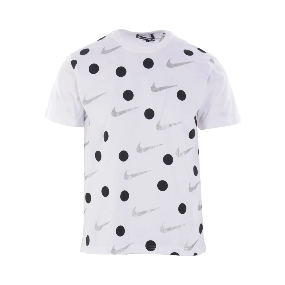 Comme des Garçons Wit Polka Dot T-shirt Samenwerking Nike White Heren