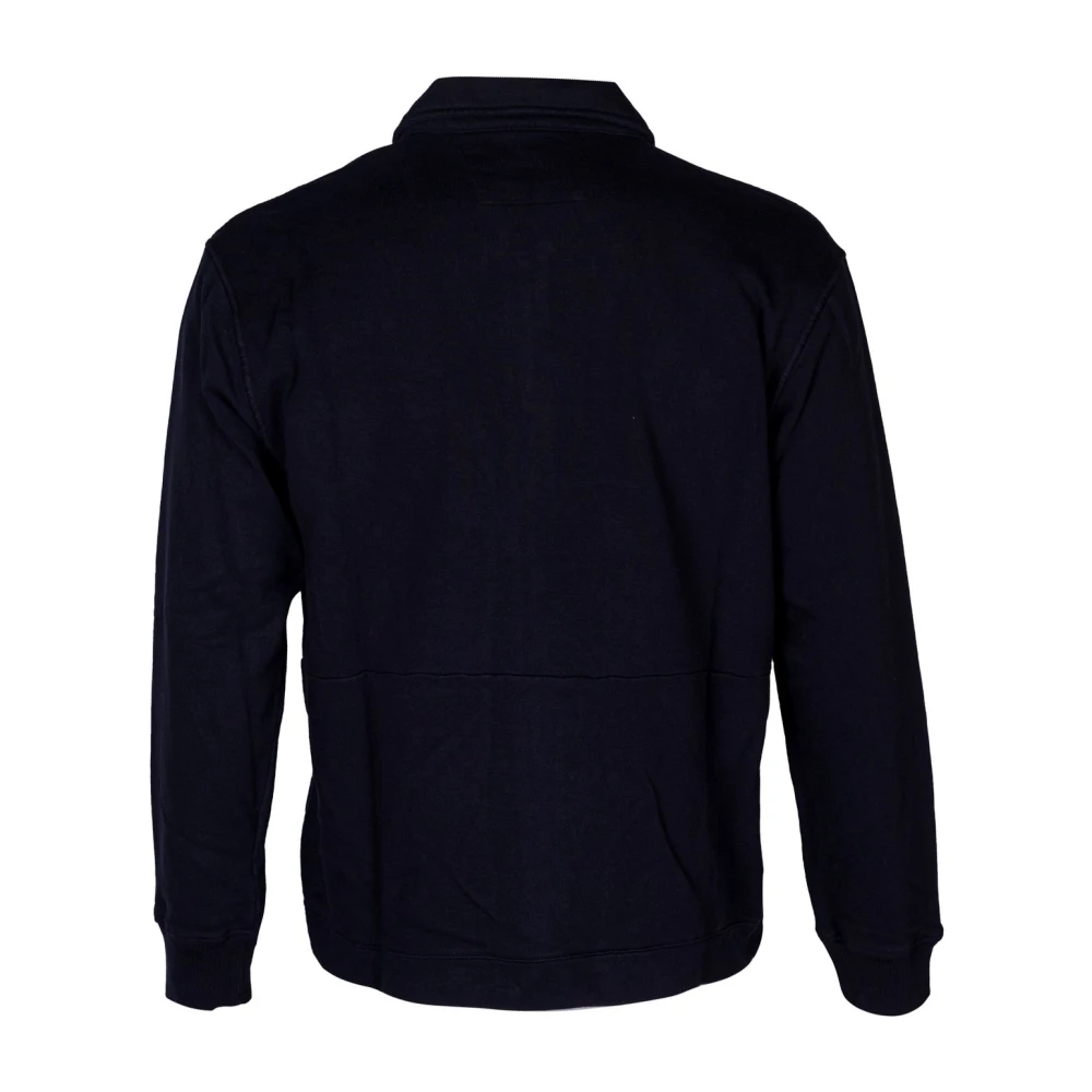 C.P. Company Heren Sweatshirt met rits en overhemdkraag Blue Heren