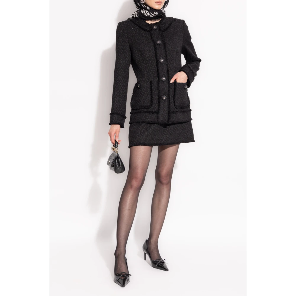 Dolce & Gabbana Tweed Blazer Black Dames