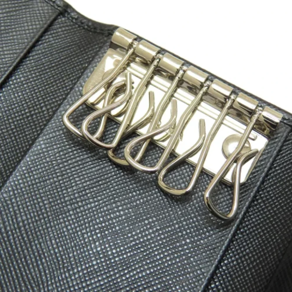 Prada Vintage Pre-owned Leather key-holders Black Dames