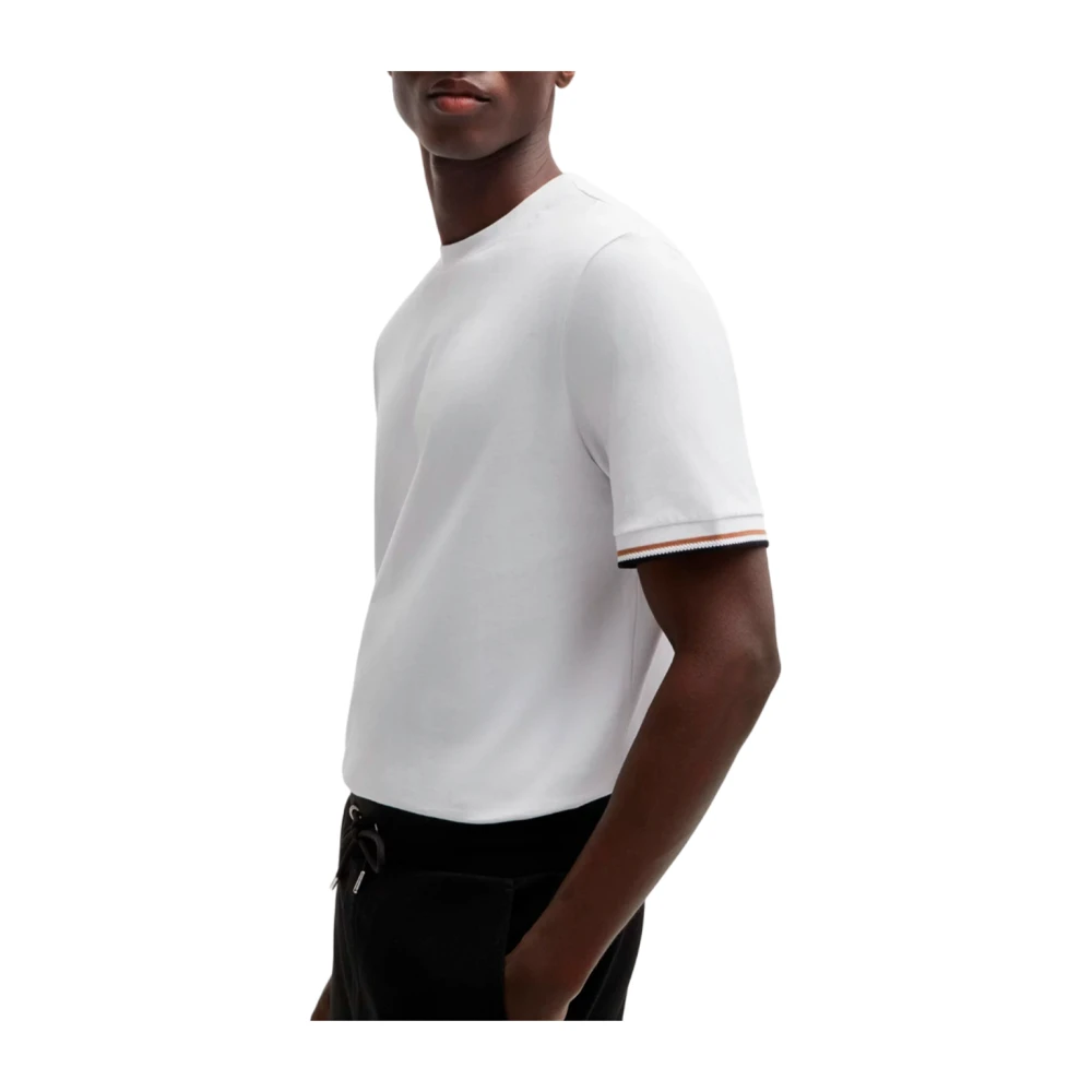 Boss Gestreept T-shirt White Heren